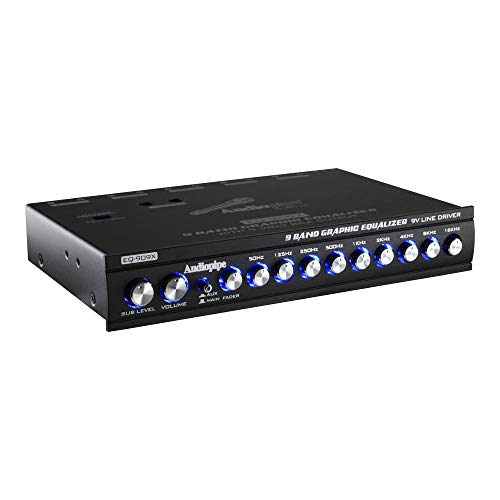 Audiopipe 9 Band Graphic Equalizer with 9 V LINE DRIVER (EQ-909X)