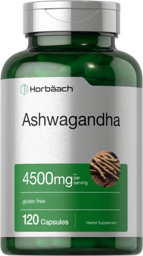 Ashwagandha Supplement 4500mg | 120 Capsules | Maximum Strength | Gluten Free | by Horbaach