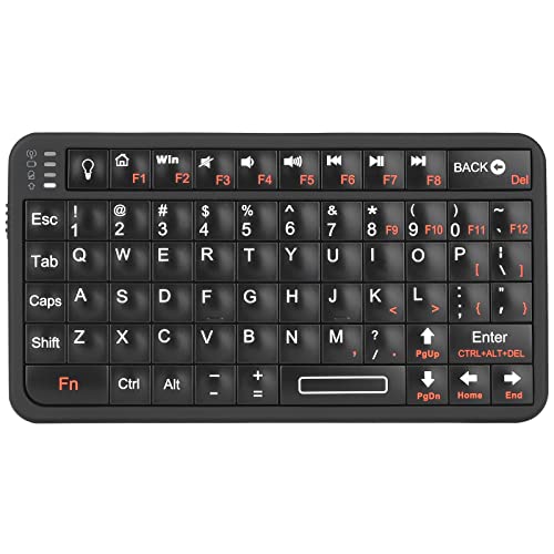Rii Mini Bluetooth Keyboard,Portable Wireless Keyboard with Backlit,Rechargeable Mini Keyboard for Smart TV,Android TV Box,Smartphone,HTPC,IPTV, PS4,PS5-BLACK(Upgrade)