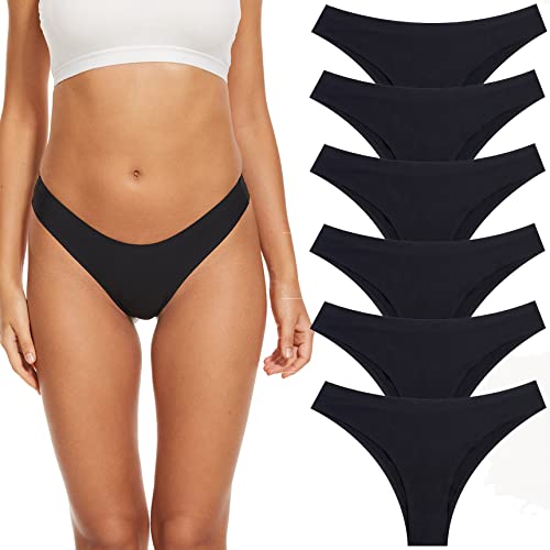 COSOMALL Women’s Seamless Underwear Invisible Hipster Cheeky Bikini Half Back Coverage Panties (CH S)