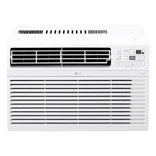 LG 8000 BTU Window Air Conditioners 2023 New Remote Control WiFi Enabled App Ultra-Quiet Washable Filter Cools 340 Sq. Ft for Small & Medium Room AC Unit air conditioner Easy Install White LW8017ERSM1
