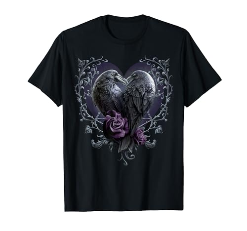 Spiral Original - Raven Heart - Gothic Ravens T-Shirt