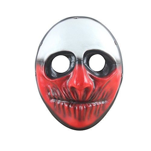 flowmash Halloween Mask, Payday 2 Theme Game Mask for Horror Cosplay Party, Fencing, War-Game, Costume Play and More