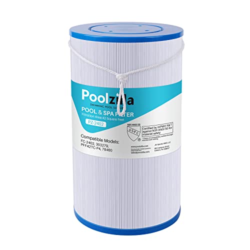 Poolzilla 1-Pack Spa Filter Replacement Cartridge, FC-2402 for Watkins 303279, PFF42TC-P4, 78460, SD-01322