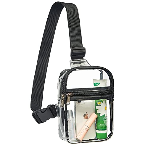 Clear Mini Sling Bag, Heavy Duty Clear Purse Fanny Packs, Cute Chest Crossbody Backpack for Women, Girls