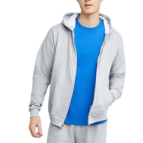 Hanes Men's Full-Zip Eco-Smart Hoodie, ash, X Large