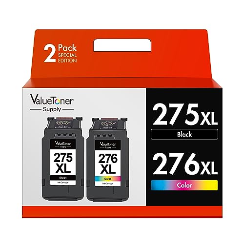 Valuetoner Supply Remanufactured Ink Cartridge Replacement for Canon 275XL and 276XL Ink Cartridges Combo Pack 275XL 276XL PG-275 CL-276 for Pixma TS3500 TS3522 TS3520 TR4700 TR4720 TR4722 (2-Pack)