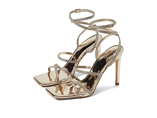 GUESS Women's SABIE Heeled Sandal, Bronze, 8