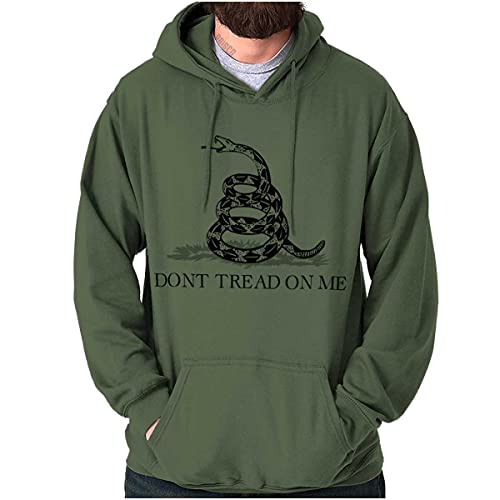 Brisco Brands Dont Tread on Me Historical Flag Hoodie Sweatshirt Women Men Military Green