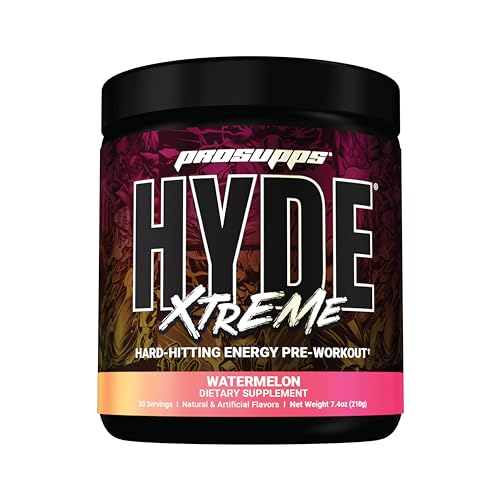 PROSUPPS Mr. Hyde Xtreme Pre-Workout Powder Energy Drink - Intense Sustained Energy, Pumps & Focus with Beta Alanine, Creatine & Nitrosigine, (30 Servings, Watermelon Rush)