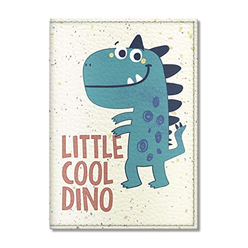 Quttie, Passport Cover for Kids, Women and Men, Travel Passport Holder (Little Cool Dino, A5)