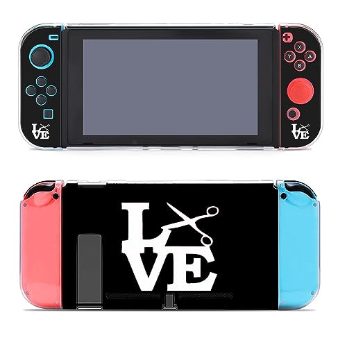 Love Scissors Barber Hairstylist Protective Case Compatible with Switch Protector Shell Shockproof Cases Cover