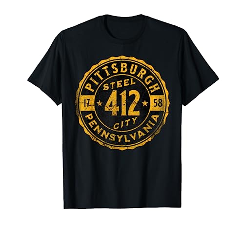 Pittsburgh Pennsylvania 412 Steel City Home Vintage T-Shirt