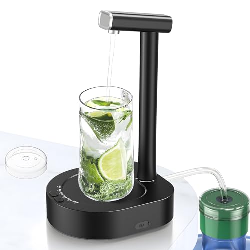 Desktop Water Bottle Dispenser, Water Pump for 5 Gallon Bottle, Bedside Water Dispenser, Portable Detachable Type-C Charging, Application Home, Office, Camping
