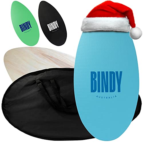 BINDY Australia Skimboard for Beach Kids with Storage Travel Bag - 41” Beginner to Intermediate Wooden Skim Board - Kids Beach Skim Boards - Durable, Lightweight Wood Body Board with EVA Grip Pad