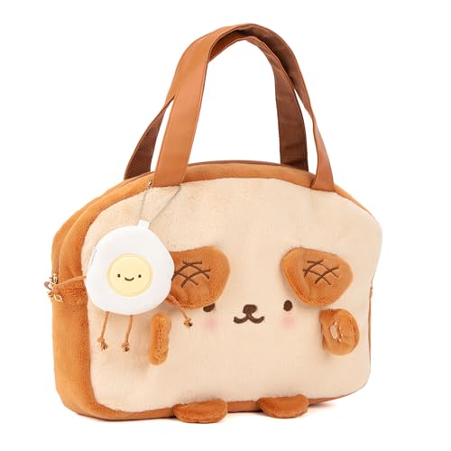 GeekShare Toast Plush Bag with A Shoulder Strap, Crossbody Tote Bag Compatible with Nintendo Switch/OLED and Other Accessories