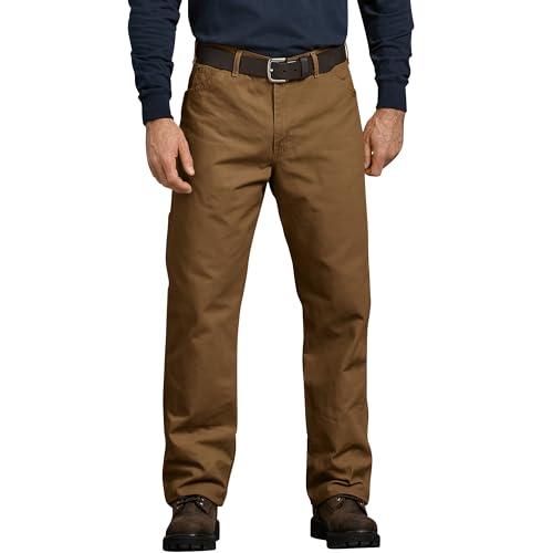 Dickies Men's Relaxed Fit Straight-Leg Duck Carpenter Jean, Brown Duck, 33W x 30L