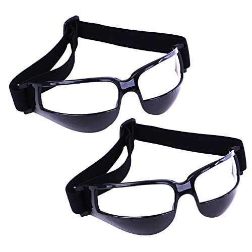 Olgaa Basketball Goggles Sport Dribble Specs Goggles Black Sports Goggles Dribbling Specs Basketball Training Aid for Teenagers Kids Gifts (2 Pieces)