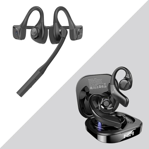BANIGIPA Open Ear Air Conduction Headphones, Noise Cancelling Bluetooth Headset for Phones Laptop Computer PC, Wireless Earbuds for Office Meeting Running Cycling Driving Working