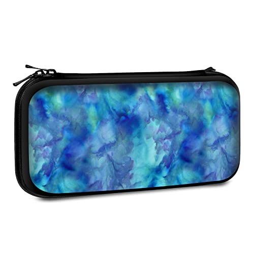 Carrying Case Compatible with Switch 2017 / Switch OLED 2021 Console Joy-Con with 10 Game Card Slots , Ink Bleach Pattern in Watercolor Effect