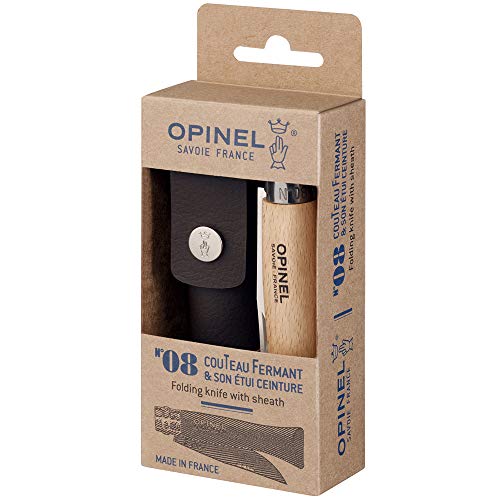 Opinel No.08 Stainless Steel Folding Knife with Sheath