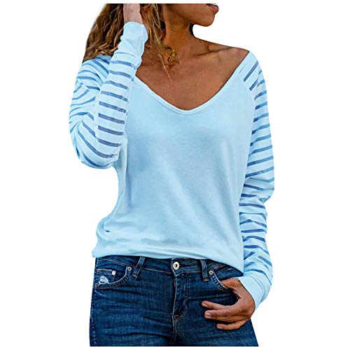 Cold Shoulder Tops for Women Sexy Women's Cold Shoulder Trim V Neck Half Sleeve Solid Blouse Shirt Tops Cold Shoulder Tops for Women Long Sleeve F Blue