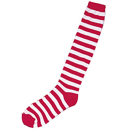 Forum Novelties Women's Novelty Red Striped Knee Socks, White/Red, One Size