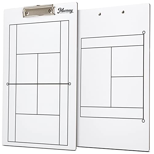 Murray Sporting Goods Tennis Dry Erase Coaches Clipboard | Double-Sided Tennis Court Clipboard Dry Erase White Board | Tennis Gift for Coach