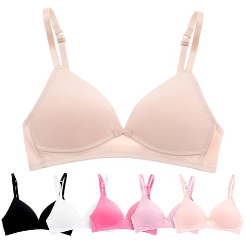 Alyce Intimates Girls, Teens & Petite Women Lightly Padded Bra, Pack of 6 – Everyday Soft, Underwire T-Shirt Bra