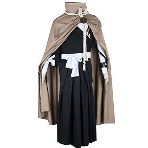 MYYH Anime Kurosaki Ichigo Cosplay Costume Deluxe Outfits with Cape Uniform (XL)