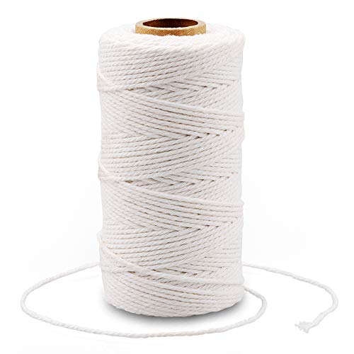 G2PLUS White String,Cotton Bakers Twine,328 Feet 2MM Natural White Cotton String for Crafts,Gift Wrapping String,Arts & Crafts,Home Decor,Gift Packaging