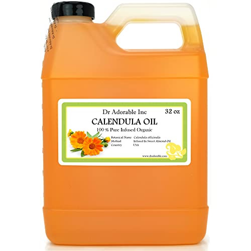 Dr Adorable - 32 oz - Calendula Infused Oil - 100% Pure Natural Organic
