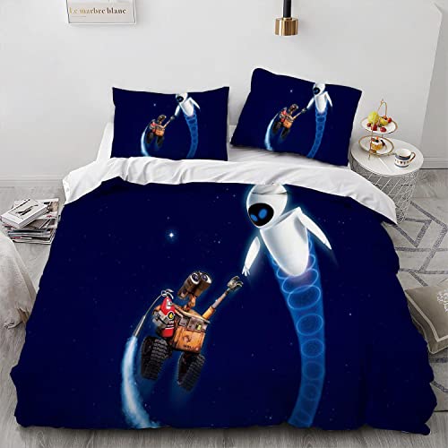 MARRKT Robot Anime Duvet Cover Set, 100% Microfiber Bedding Set, Skin-Friendly 3 Piece Comforter Cover Set for a Comfortable Sleep (08,Full 80x90inch)