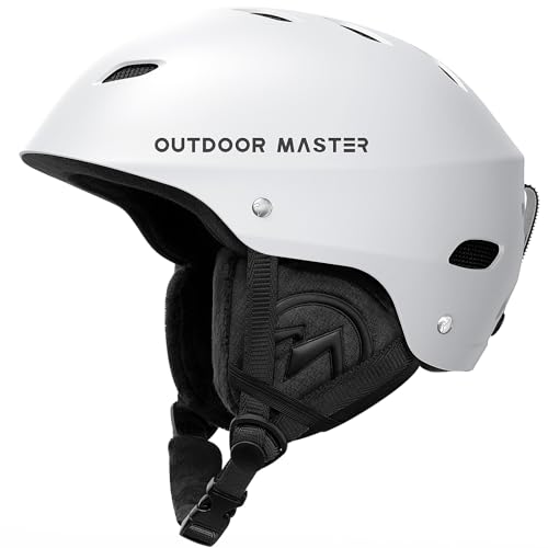 OutdoorMaster Kelvin Ski Helmet - Snowboard Helmet for Men, Women & Youth (White,L)