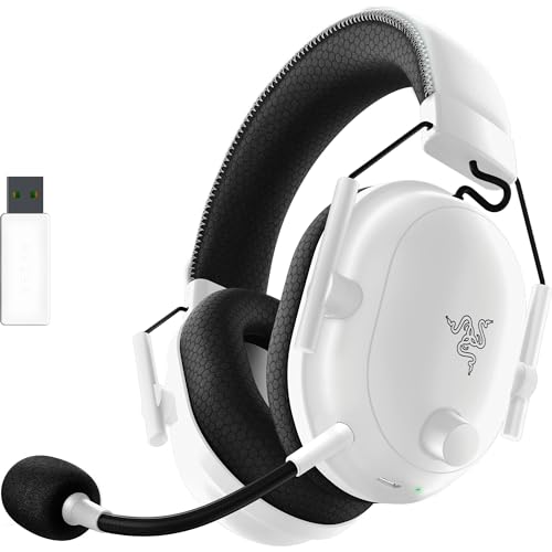 Razer BlackShark V2 Pro Wireless Gaming Headset 2023 Edition: Detachable Mic - Pro-Tuned FPS Profiles - 50mm Drivers - Noise-Isolating Earcups w/Ultra-Soft Memory Foam - 70 Hr Battery Life - White