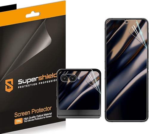 Supershieldz (2 Pack) Designed for Motorola Razr+ / Plus (2023) (2 Main Screen and 2 Front Screen) Screen Protector, High Definition Clear Shield (TPU)