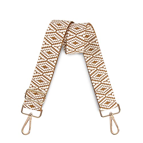 Purse Straps Replacement Crossbody Wide Shoulder Strap Bag Strap Adjustable Handbags Replacement Belts Rhombus Pattern 1.5”Width