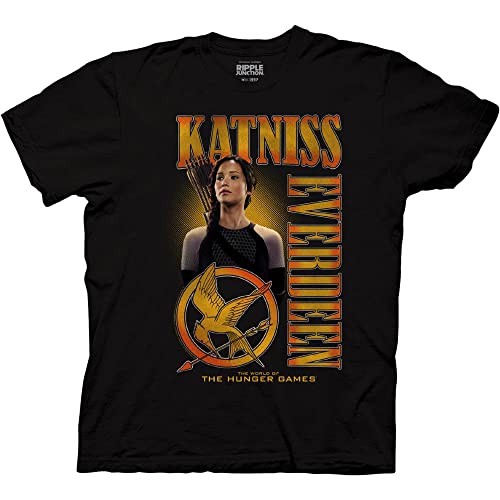 Ripple Junction The Hunger Games Katniss Mockingjay and Name Movie Adult T-Shirt Officially Licensed Large Black