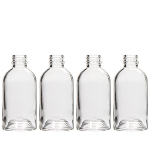 Hosley Essential Elegance: Set of 4 Diffuser Boston Round Style Glass Bottles (85ml) Perfect for Storing and Showcasing Your Favorite Essential Oils