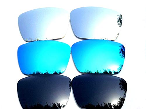 Galaxylense Replacement Lenses for Oakley Fuel Cell Black&Blue&Titanium Color Polarized,3 Pairs