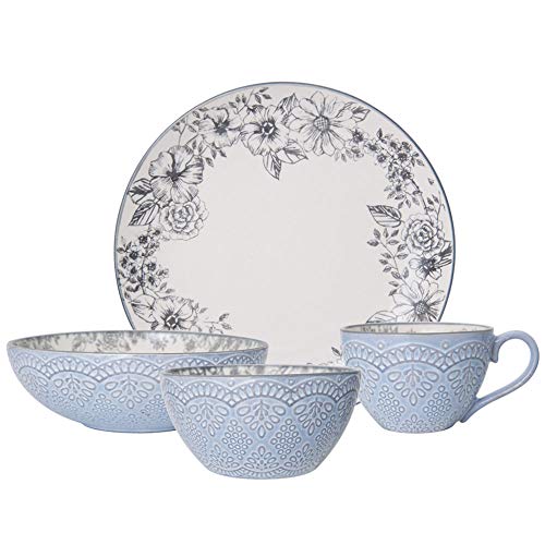 Pfaltzgraff Gabriela Gray 16-Piece Stoneware Dinnerware Set, Service for 4 - ,Gabriela Grey