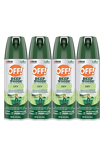 OFF! Deep Woods Insect Repellent Aerosol, Dry, Non-Greasy Formula, Bug Spray with Long Lasting Protection from Mosquitoes, 4 Oz, 4 Count