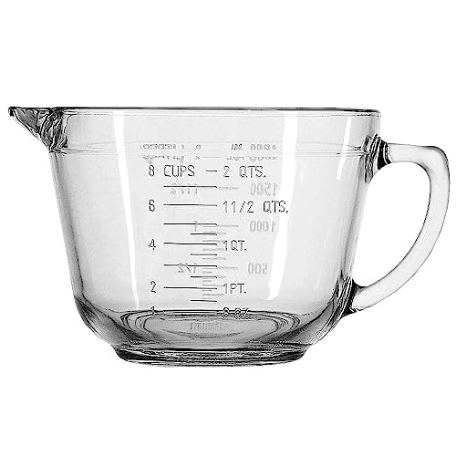 Anchor Hocking Batter Bowl, 2 Quart Glass Mixing Bowl, Non-Lidded