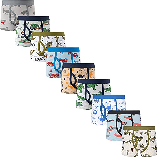 Zumou Boys' Boxer Briefs Shorts Toddler Kids Cotton Underwear (4-5T, 9 Pcs-assorted c)