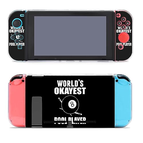 Pool Player Funny Billiards Protective Cover Case for Switch Game Controller Grip Cover with Holder Stand