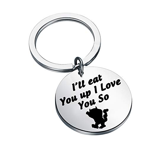 TGBJE Where The Wild Things Gift Are Wild Rumpus I'll Eat You Up I Love You So Where The Wild Things Are Inspired Gift (Eat keychain)