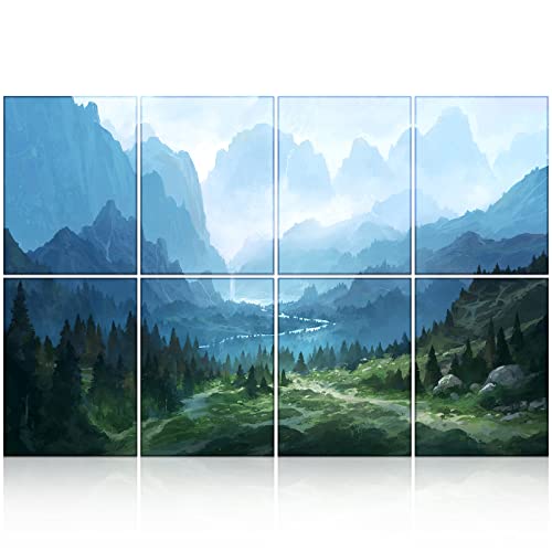 BUBOS 8 Pack Art Acoustic Panels Soundproof Wall Panels,48X32Inches Sound Absorbing Panels,Decorative Acoustical Wall Panels, Acoustic Treatment for Recording Studio,Adhesive Included,Landscapes02