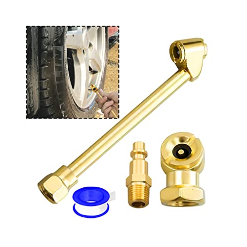 zipelo 2 Way Connection Heavy Duty Air Chuck Set, 1/4' Female NPT Closed Ball Tire Chuck, Heavy Duty Dual Head, Standard Male Quick Plug, Connect Adapter for Tire Inflator Gauge and Air Compressor