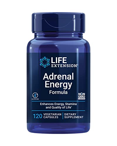 Life Extension Adrenal Energy Formula Supports Energy, Focus & Broad Spectrum Healthy Stress Response with Holy Basil, Cordyceps, Bacopa & Ashwagandha- Non-GMO, Gluten Free - 120 Vegetarian Capsules