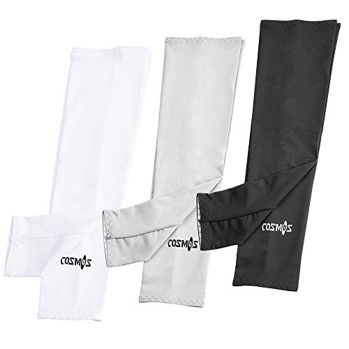 Cosmos 3 Pairs Cooling Arm Sleeves Sun Sleeves UV Protection Arm Covers for Bike Cycling Running Hiking Driving Golf Outdoor Sports Activity